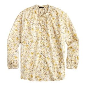 J Crew Cotton-voile Button Front Top in Soft Posies